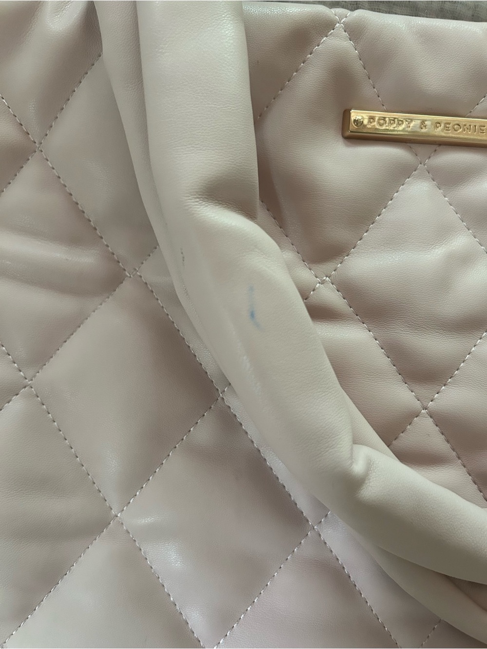 Poppy & Peonies Quilted Light Pink laptop toe bag - Picture 7 of 9